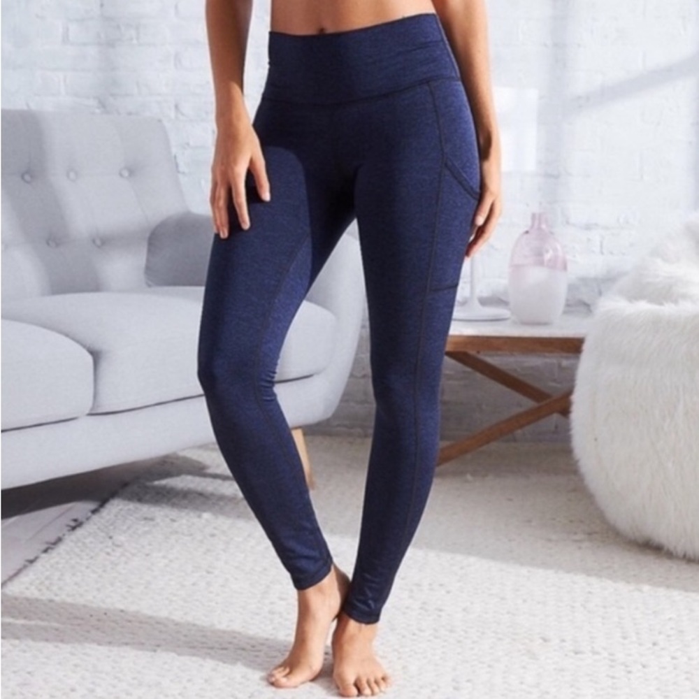 Aerie Chill Play Move Navy High Waisted Leggings With Pockets Medium